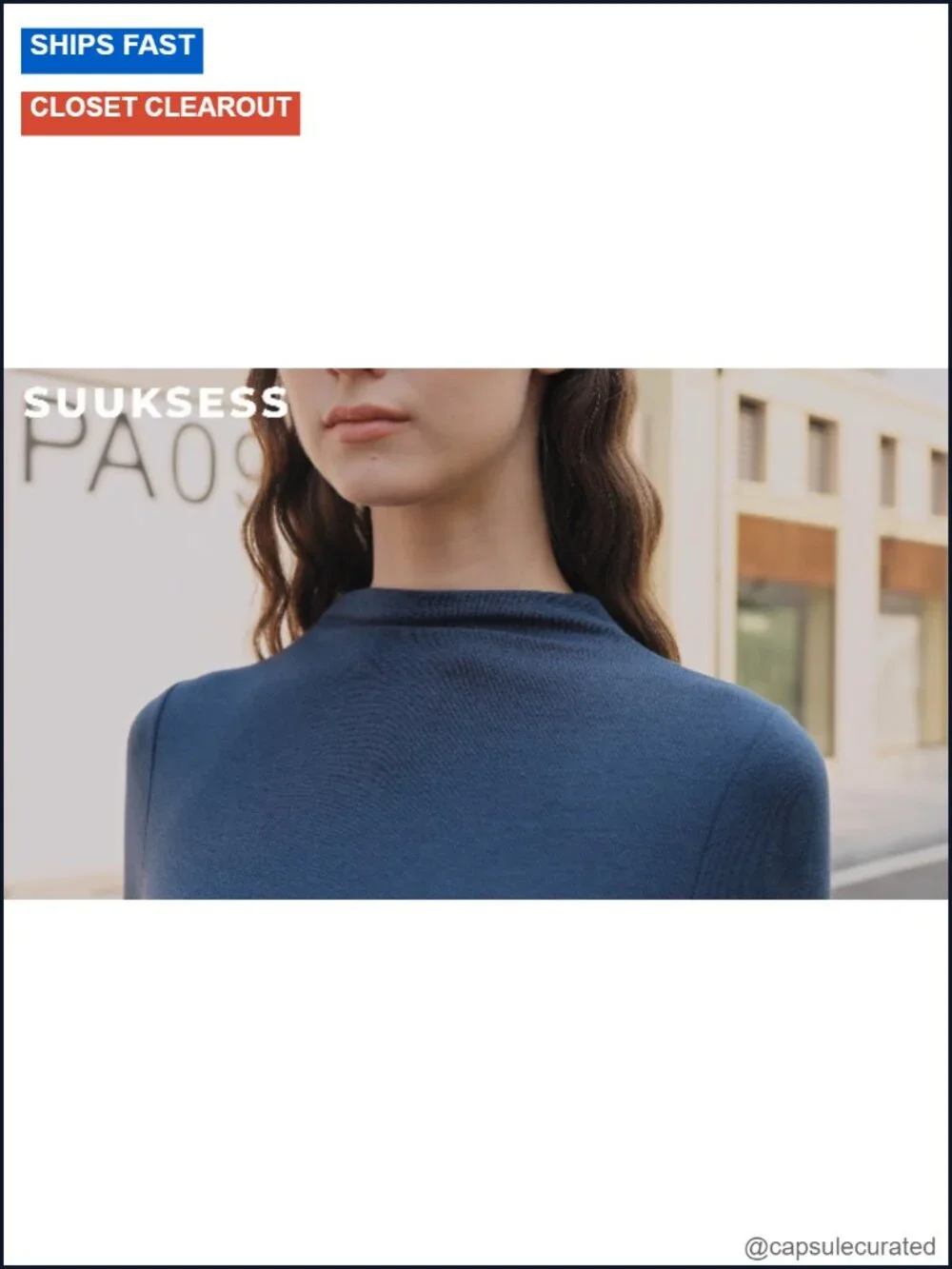 Cloud Cashmere Mock Neck Fitted Long Sleeve T-Shirt - Buttery Soft